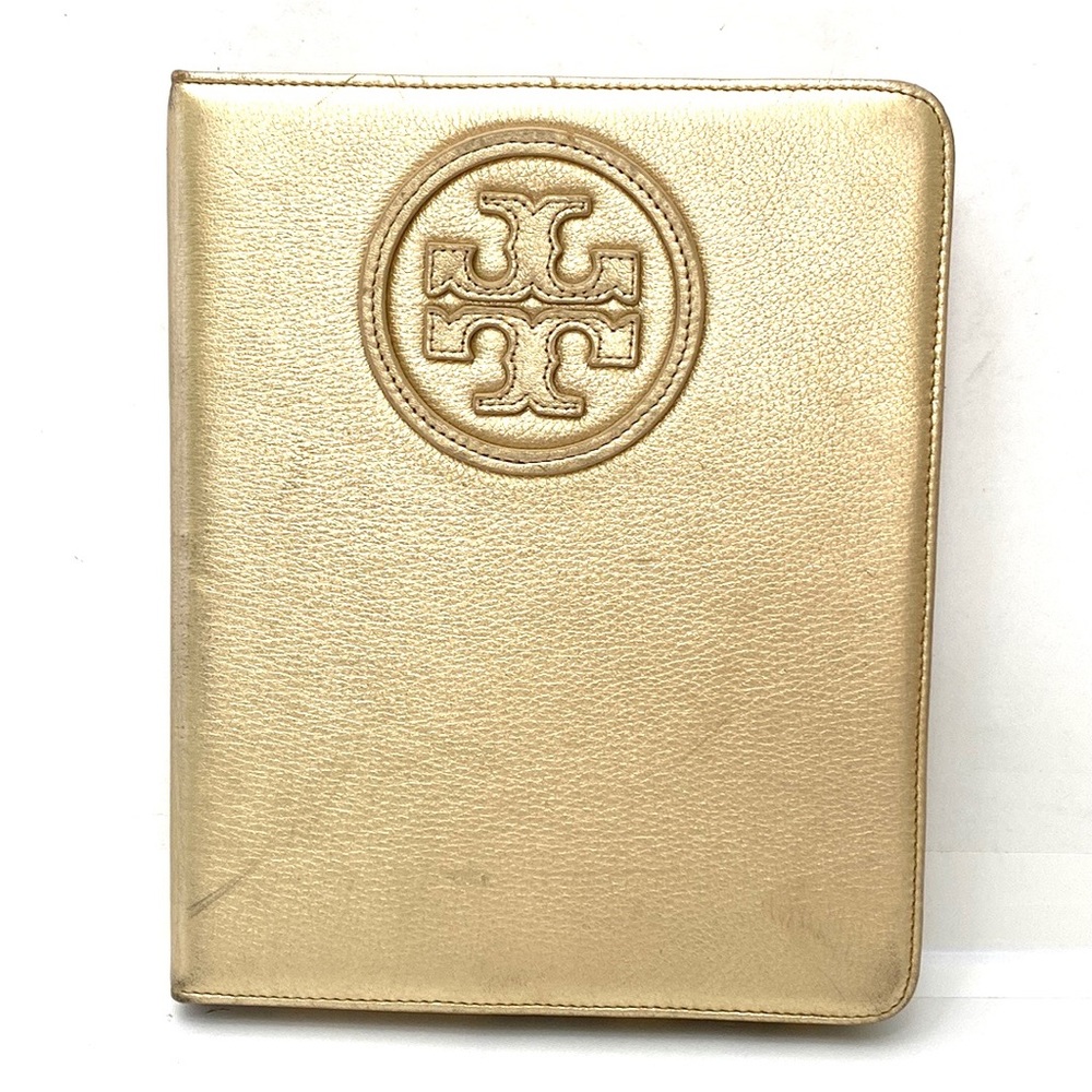 Tory Burch Gold Tone iPad/E-Tablet Cover/Stand